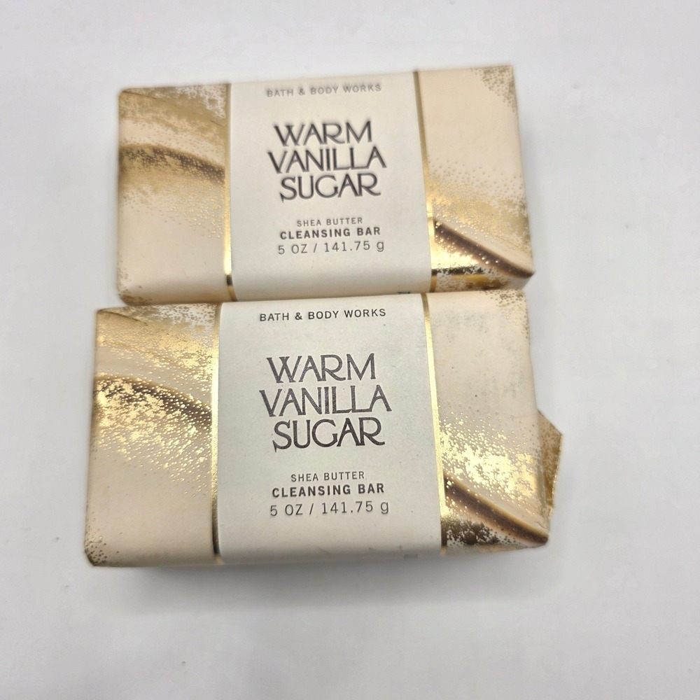 Bath & Body Works Warm Vanilla Sugar Shea‎ Butter Cleansing Bar 5oz Set of 2